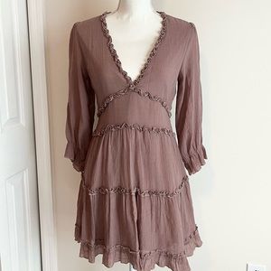 BaeVely Lined Boho Dress in Dusty Mauve Size M